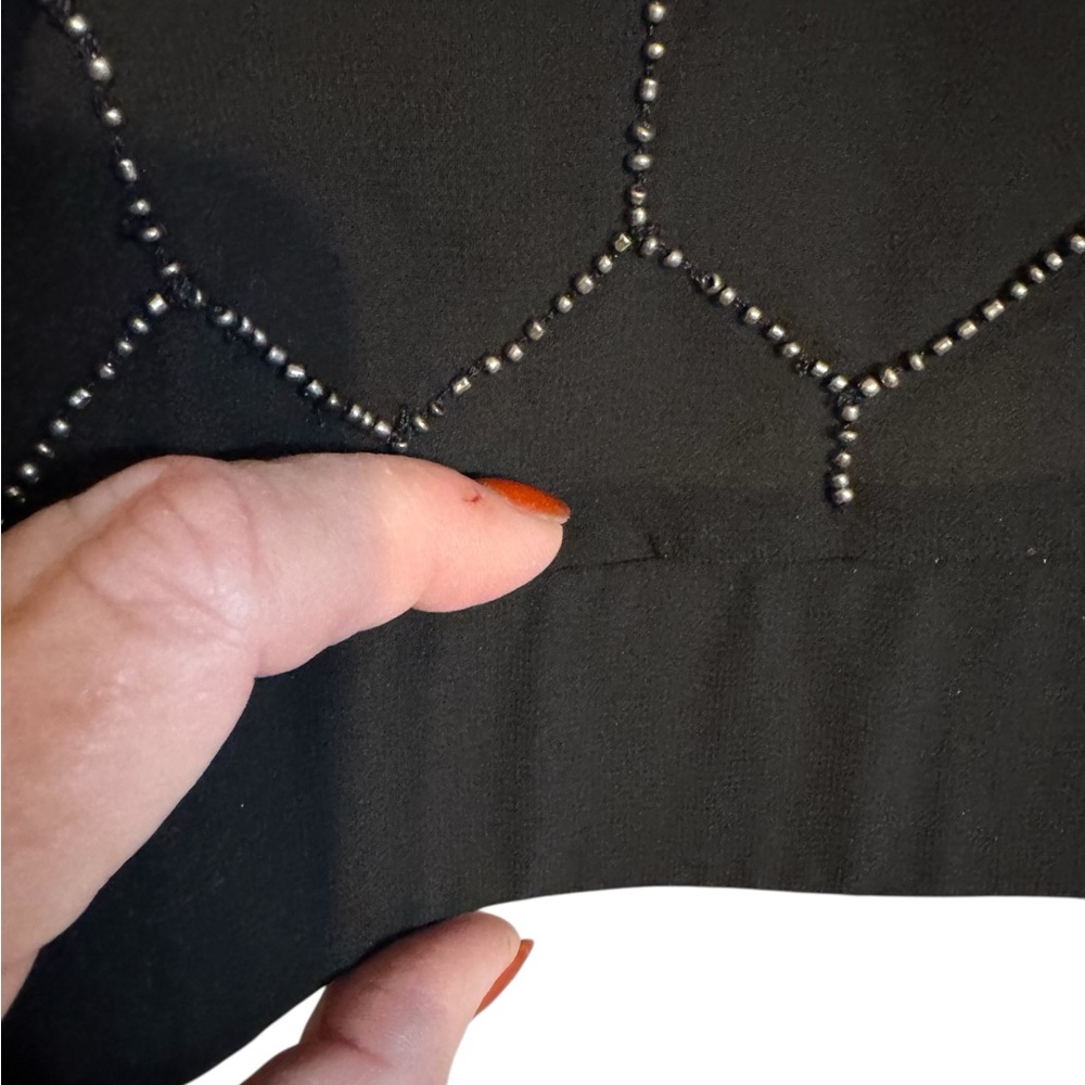 GORGEOUS Chico's Black Beaded Zip Front BLOUSE/JACKET SMALL #L - Picture 6 of 9